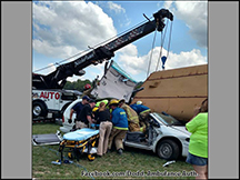 Several Doddridge Co. agencies particpating in a school bus accident drill.